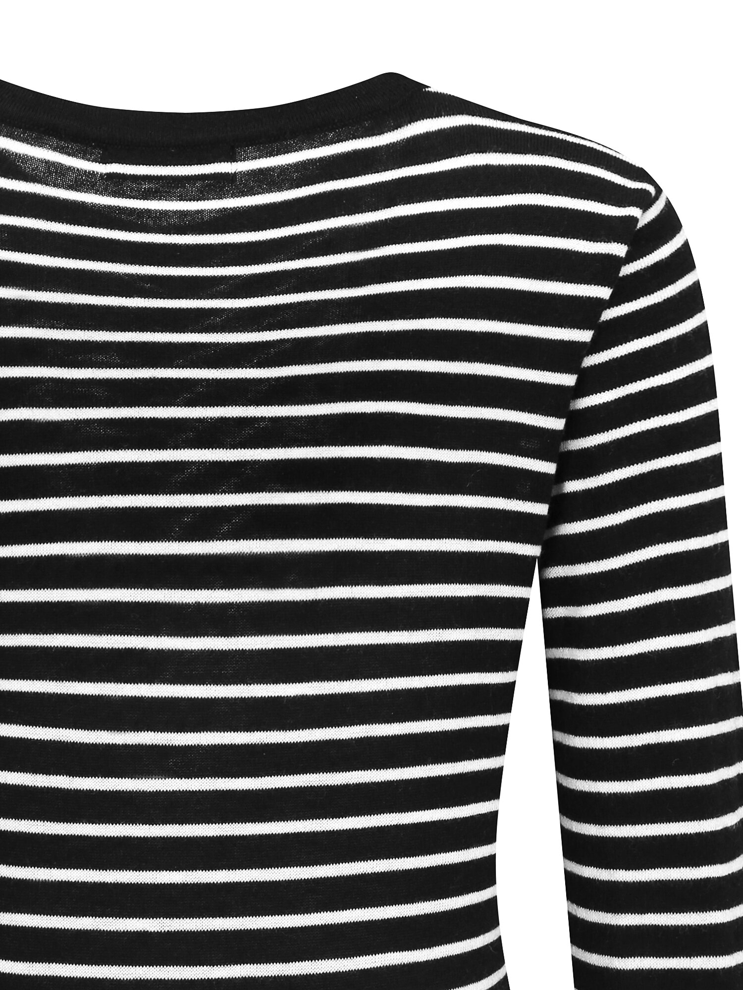 울 트위스트 라운드넥 가디건 (STRIPE BLACK)