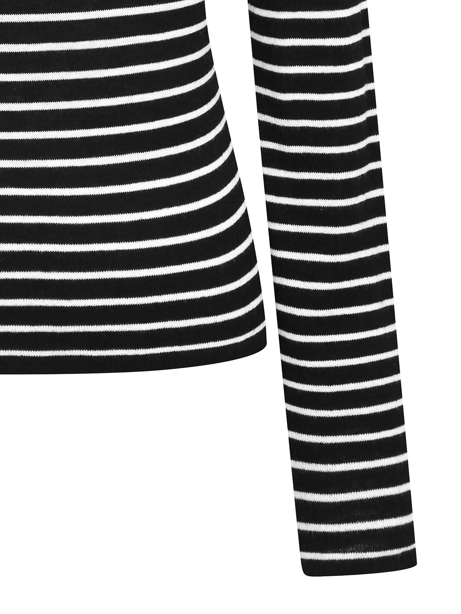 울 트위스트 라운드넥 가디건 (STRIPE BLACK)