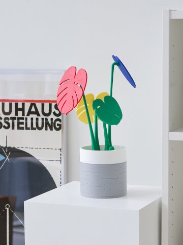 컬러 화분 나뭇잎 티코스터 자석 컵 받침대 세트