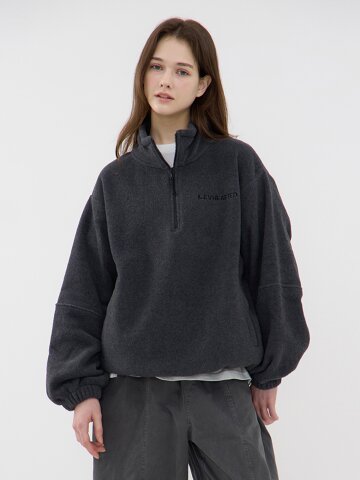 루바토 반 집업 후리스 - 차콜