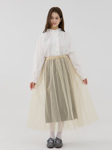판타지아 레이어드 스커트 - 베이지