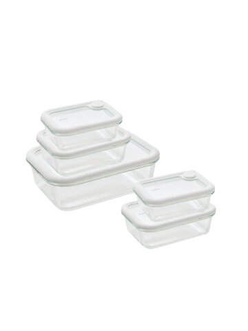 에지리 밀폐용기 올글라스 밀프랩 유리반찬통 세트 5P