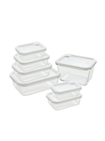 에지리 밀폐용기 올글라스 밀프랩 유리반찬통 세트 7P