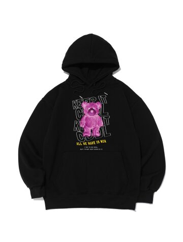 펑크 베어 로고 후드 (블랙)