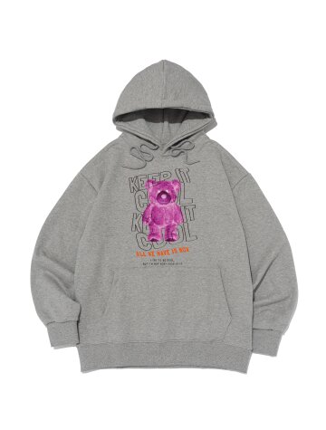 펑크 베어 로고 후드 (그레이)