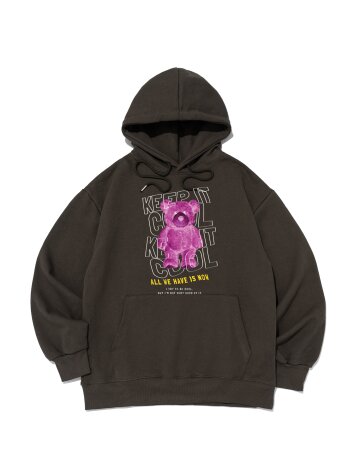 펑크 베어 로고 후드 (카키)