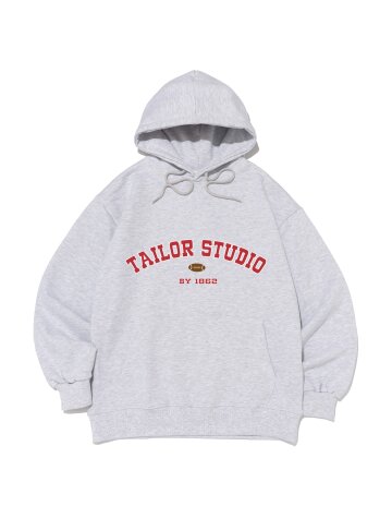 컬리지 아치 로고 후드 (화이트멜란지)