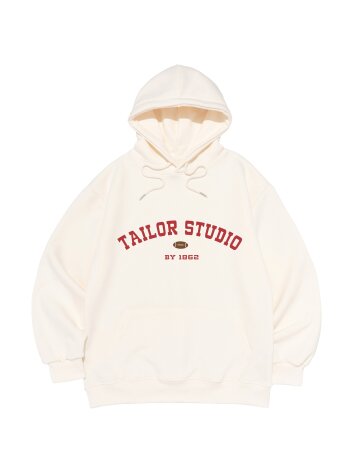 컬리지 아치 로고 후드 (아이보리)