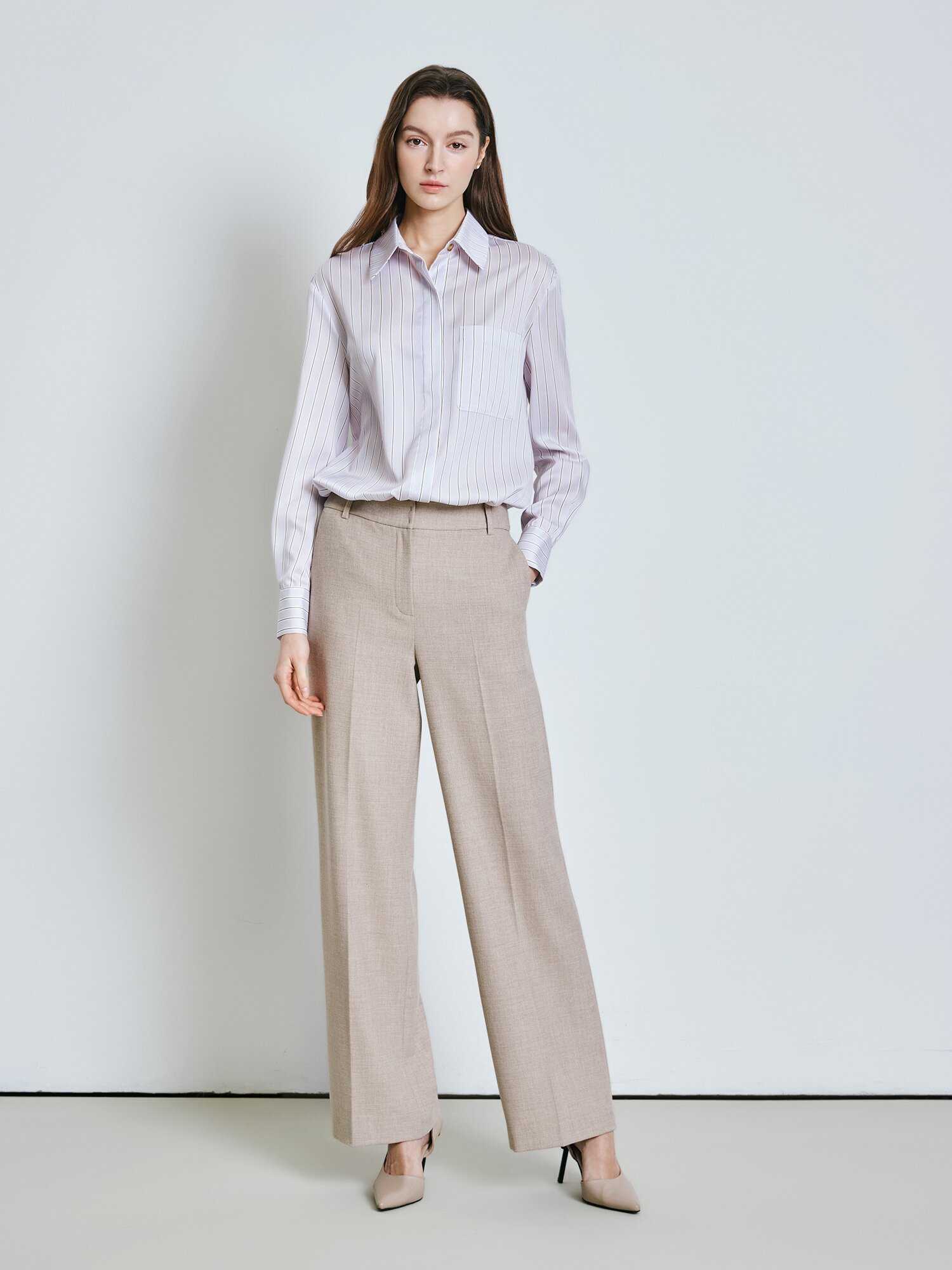 울 멜란지 부츠컷 팬츠 (MELANGE BEIGE)