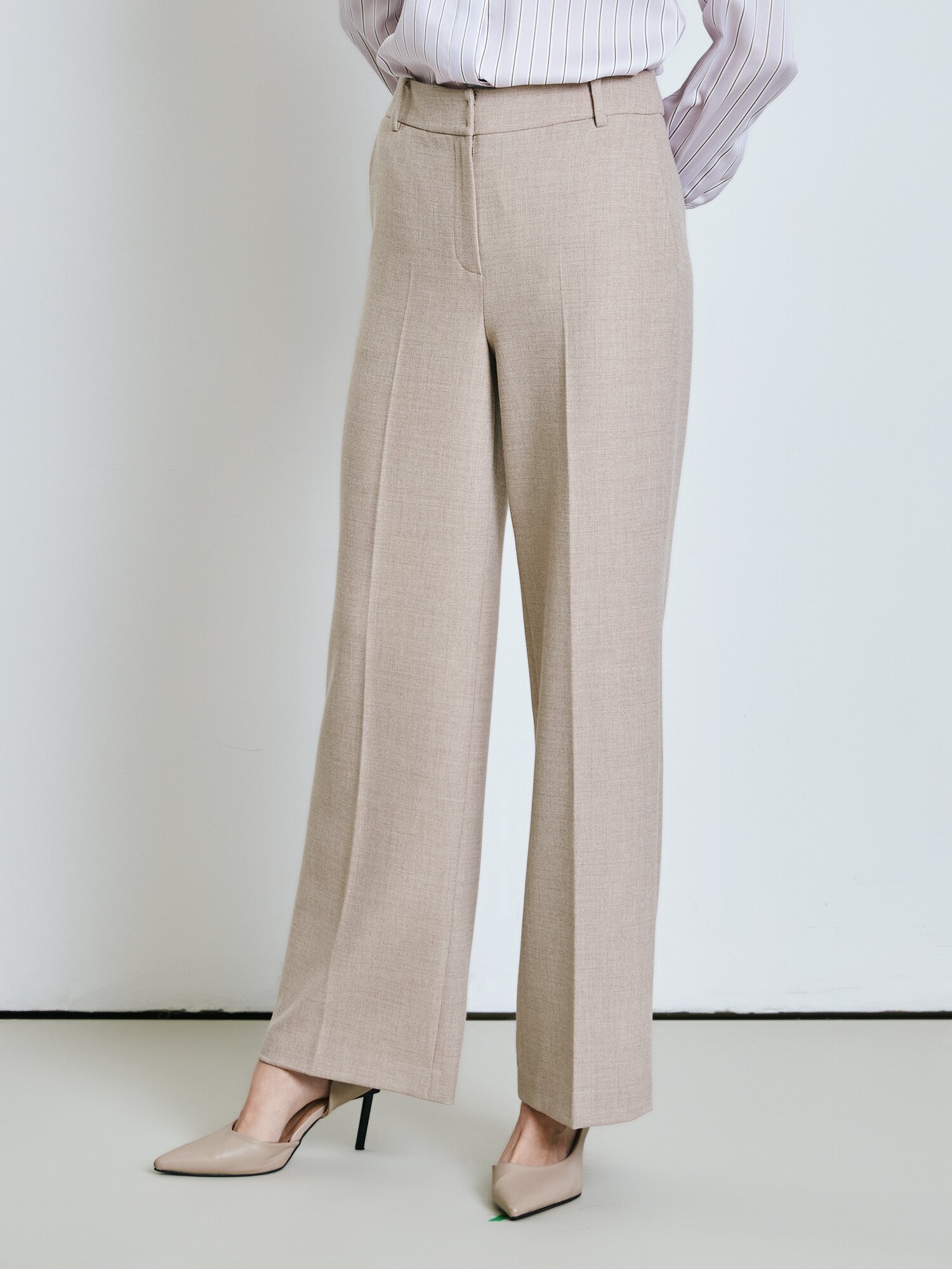 울 멜란지 부츠컷 팬츠 (MELANGE BEIGE)