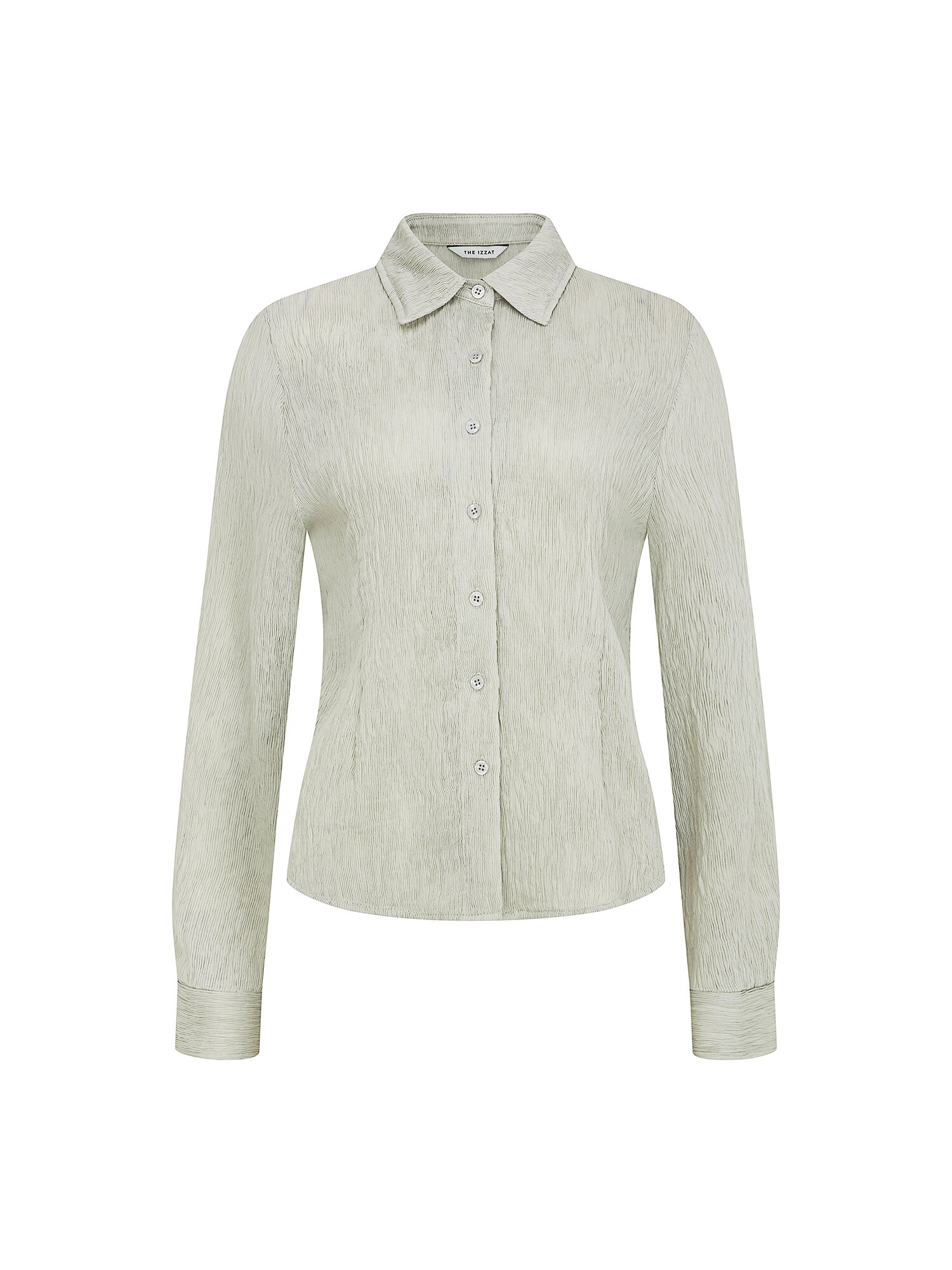 린넨 링클 슬림핏 블라우스 (LIGHT GREY)