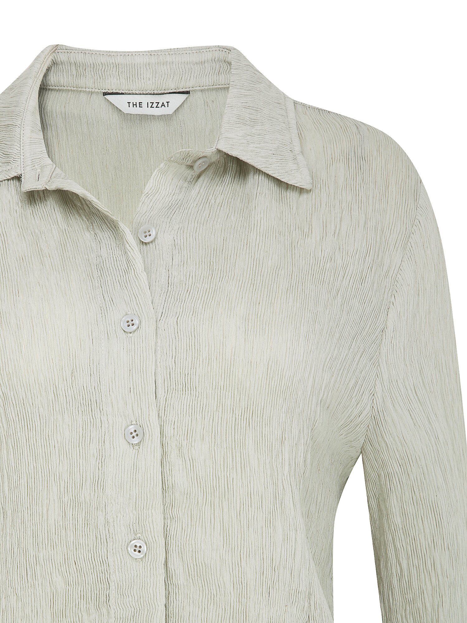 린넨 링클 슬림핏 블라우스 (LIGHT GREY)