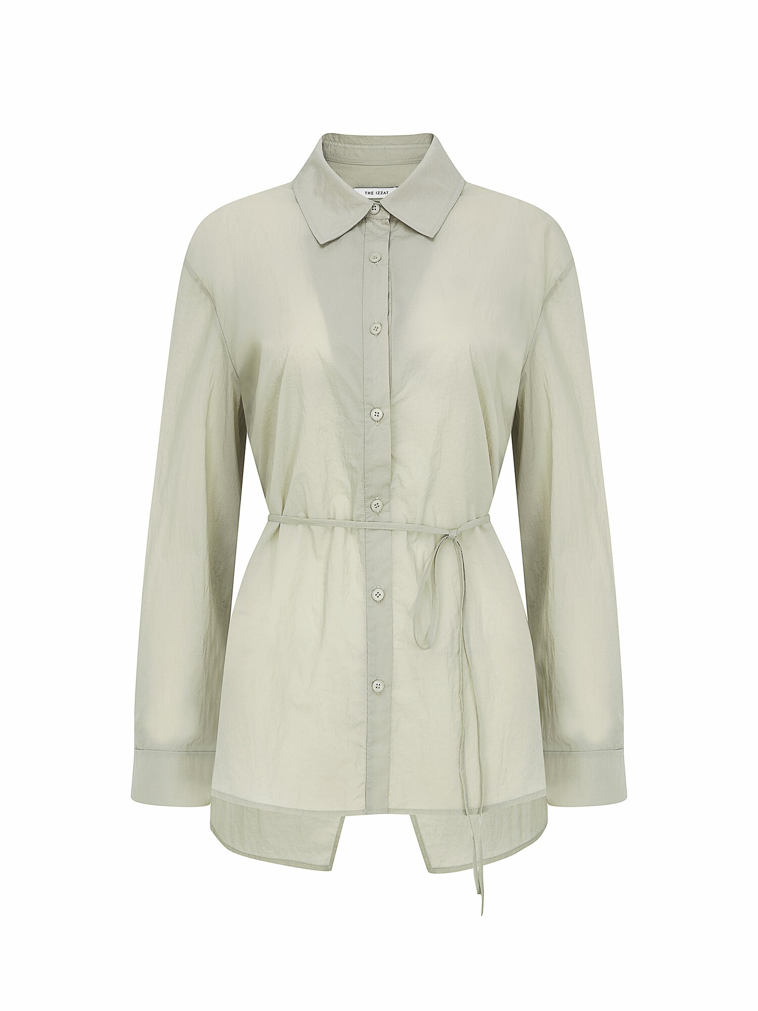 사선 슬릿 투웨이 블라우스 (LIGHT KHAKI)