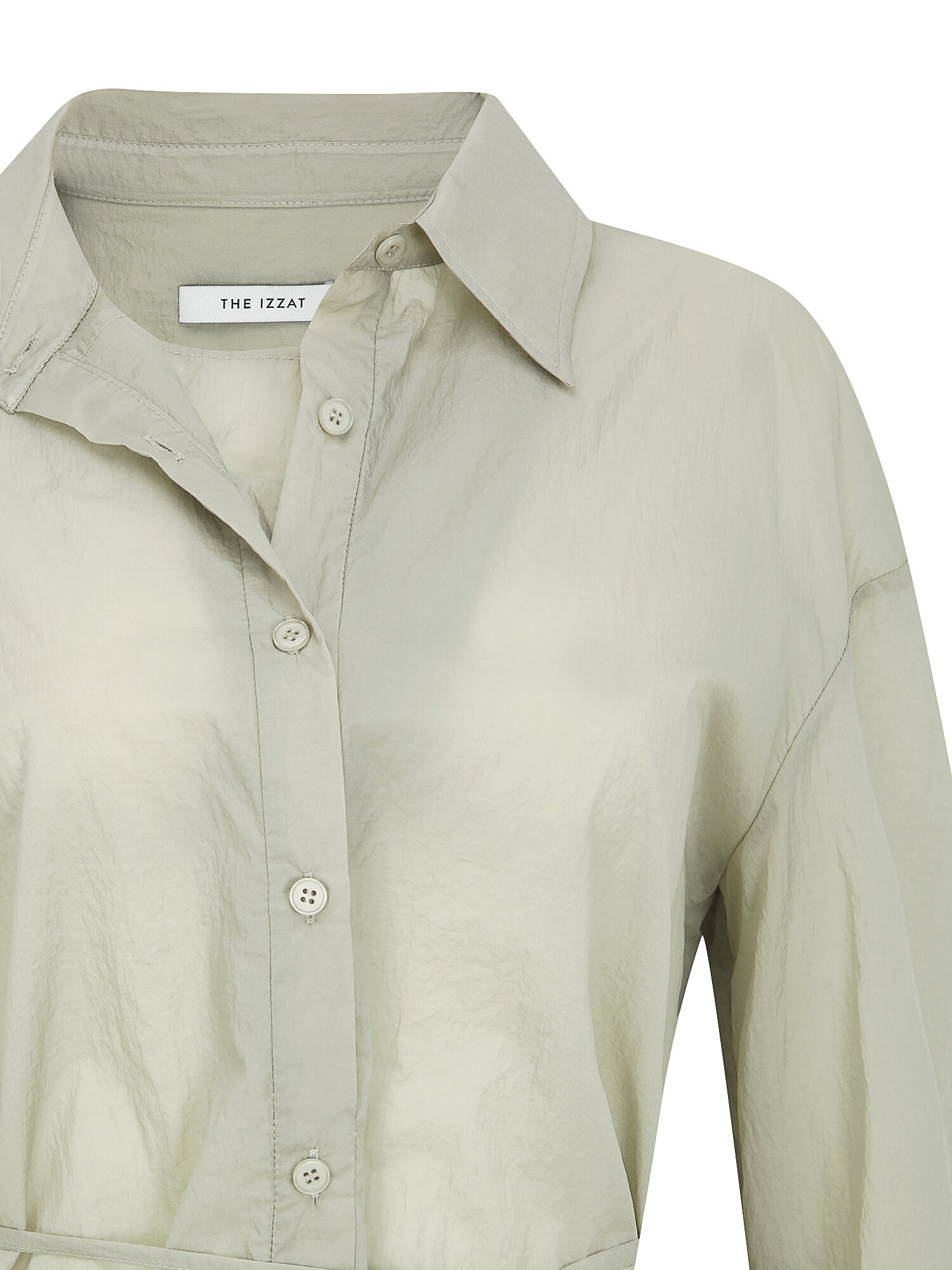 사선 슬릿 투웨이 블라우스 (LIGHT KHAKI)