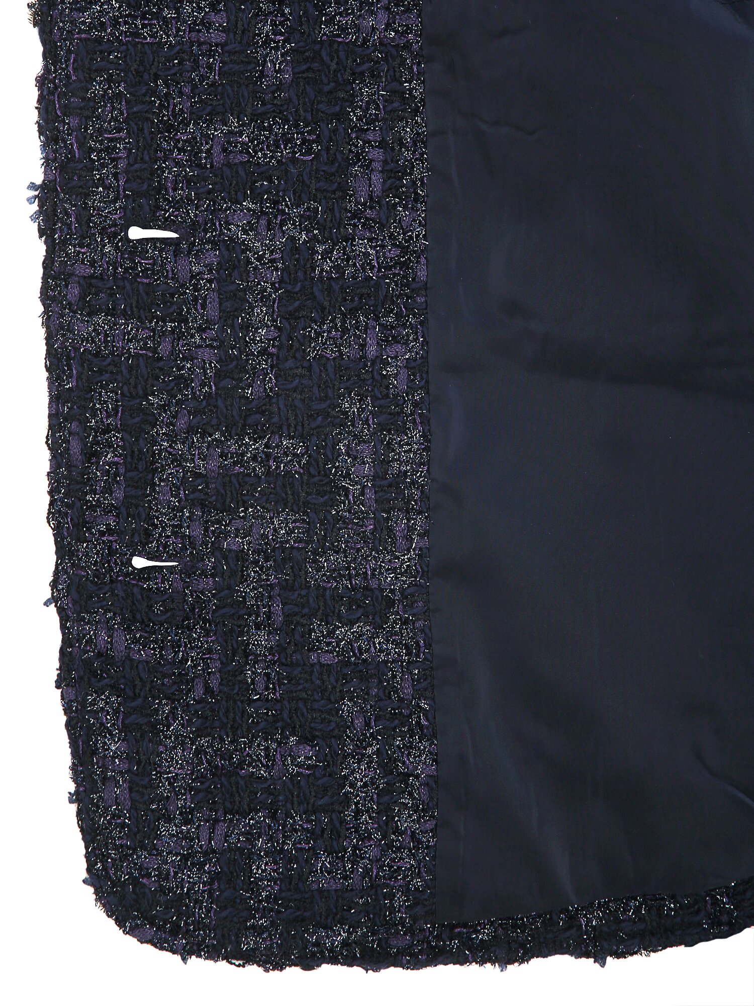 글리터 트위드 브레이드 재킷 (NAVY)