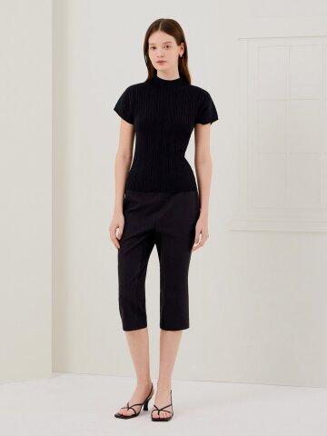 스판 배색 7부 팬츠 