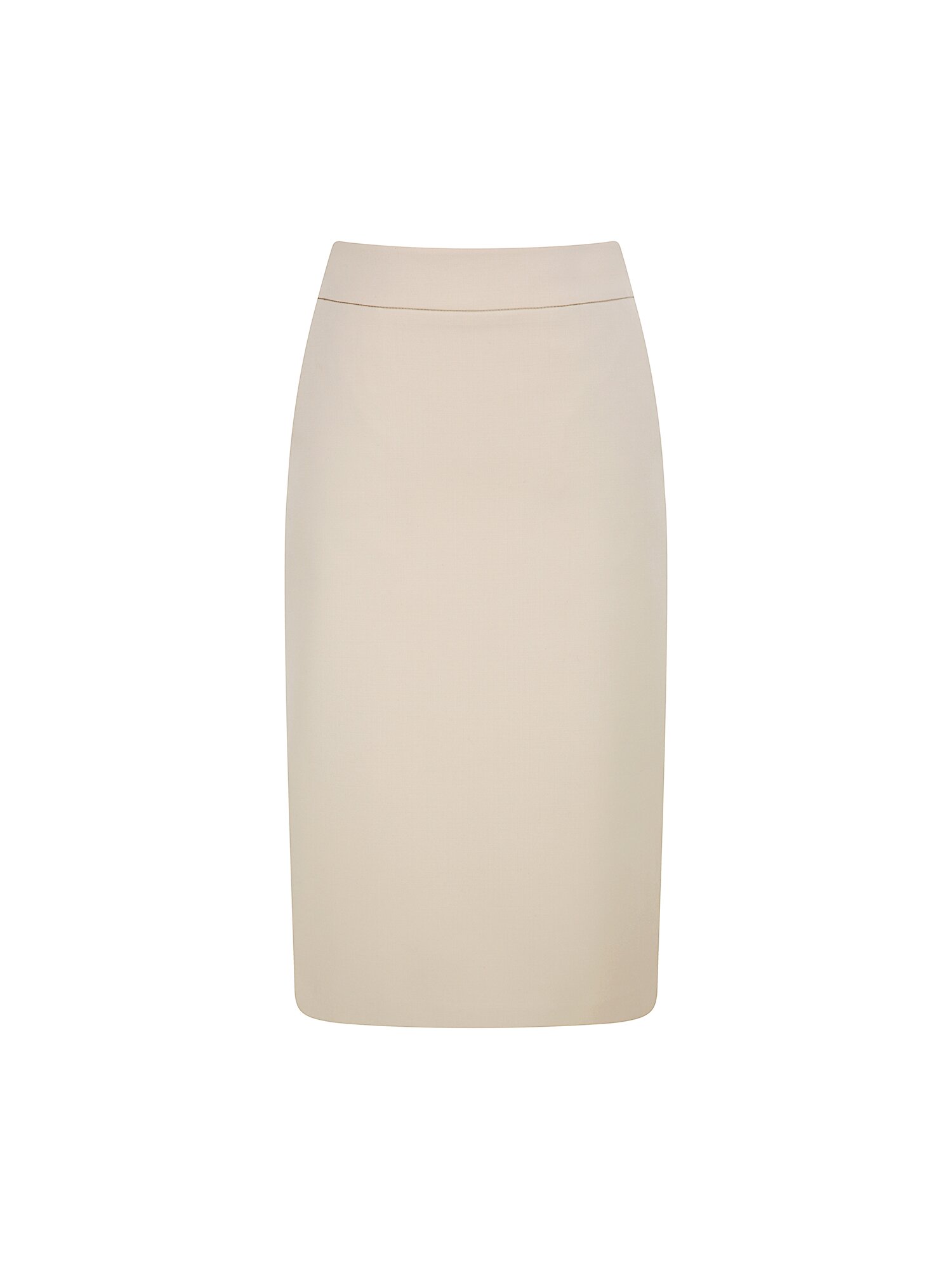 울 스판 H라인 미디 스커트 (BEIGE)