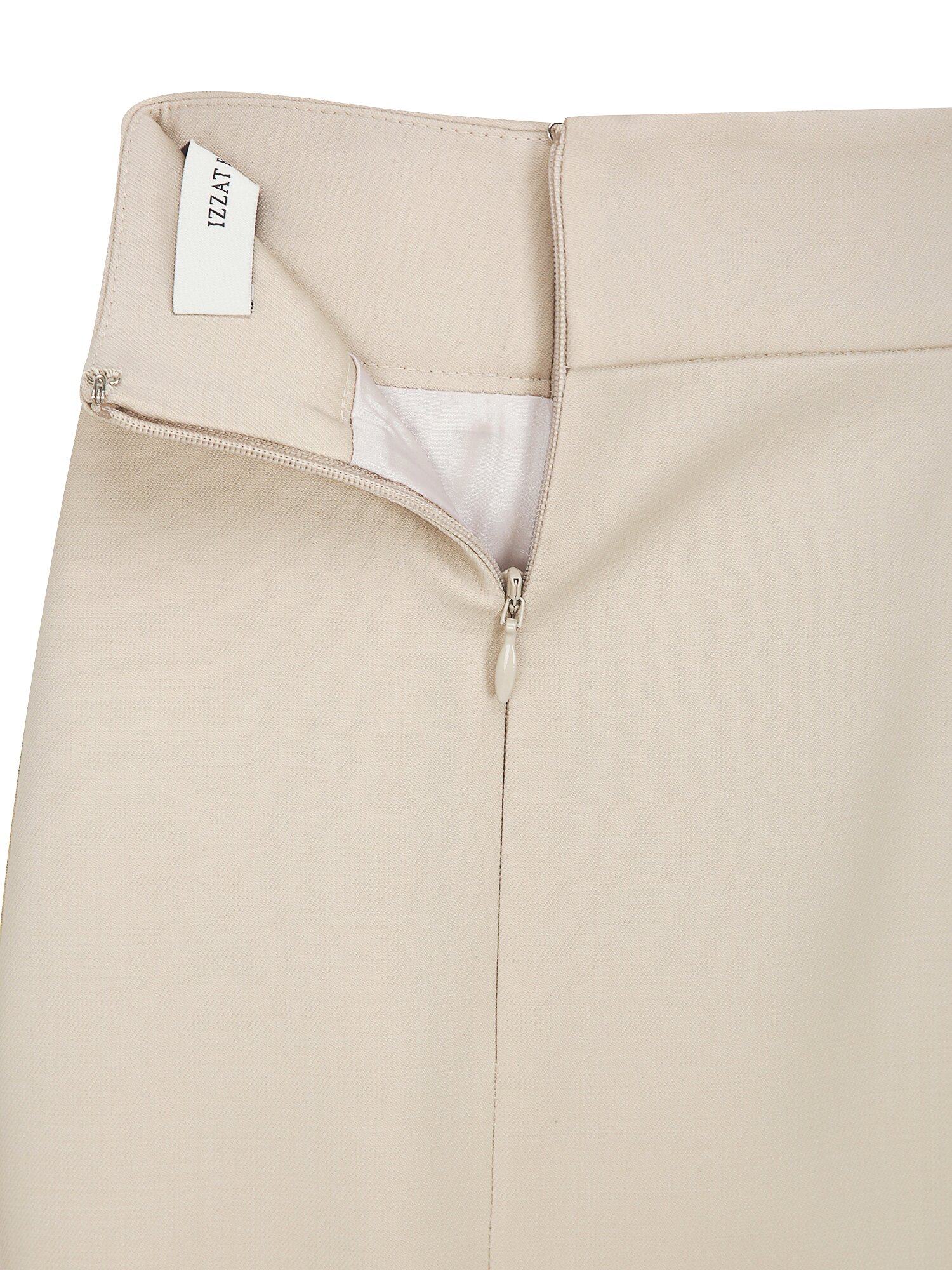 울 스판 H라인 미디 스커트 (BEIGE)