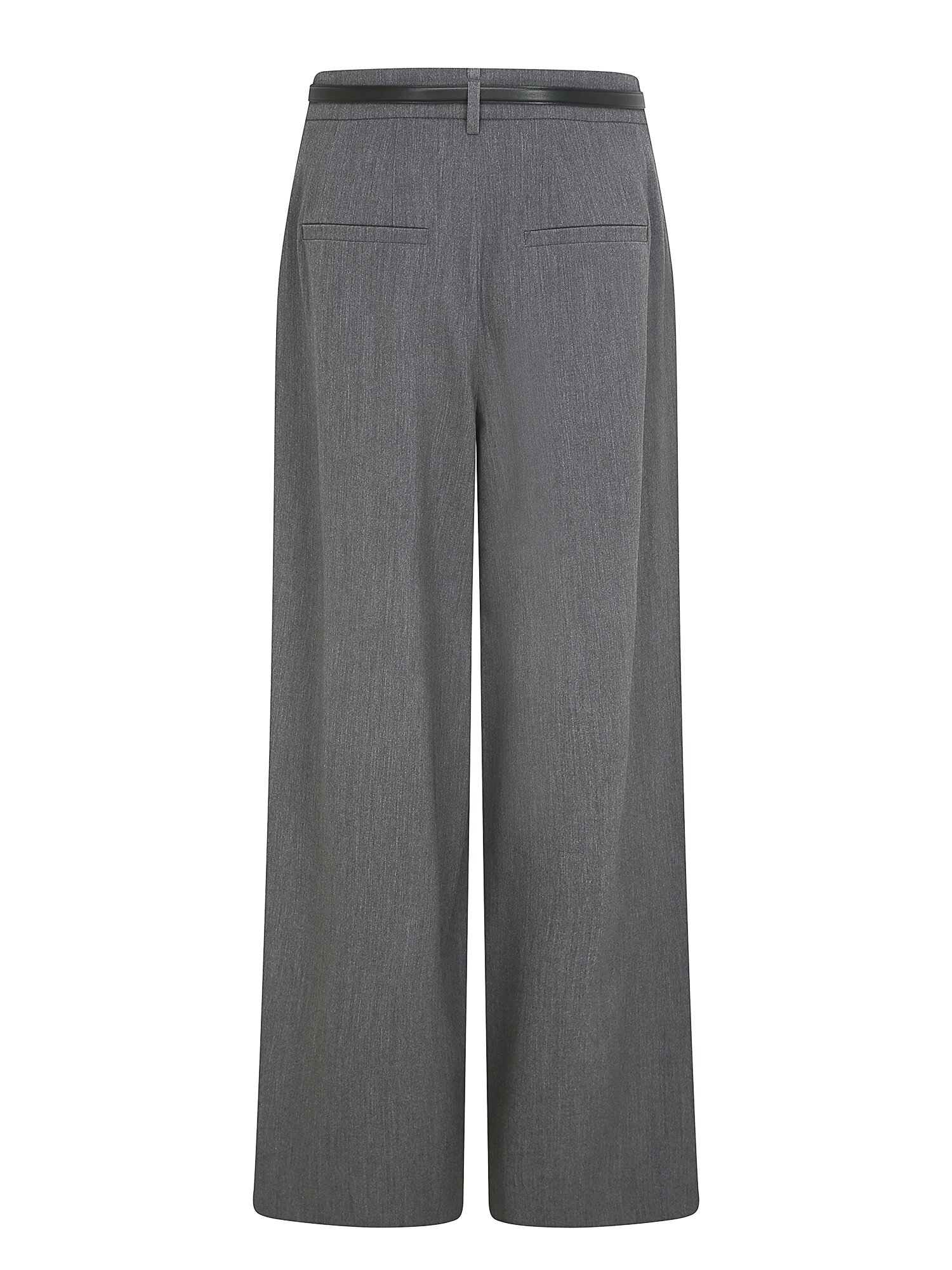 벨티드 울 투턱 와이드 팬츠 (GREY)