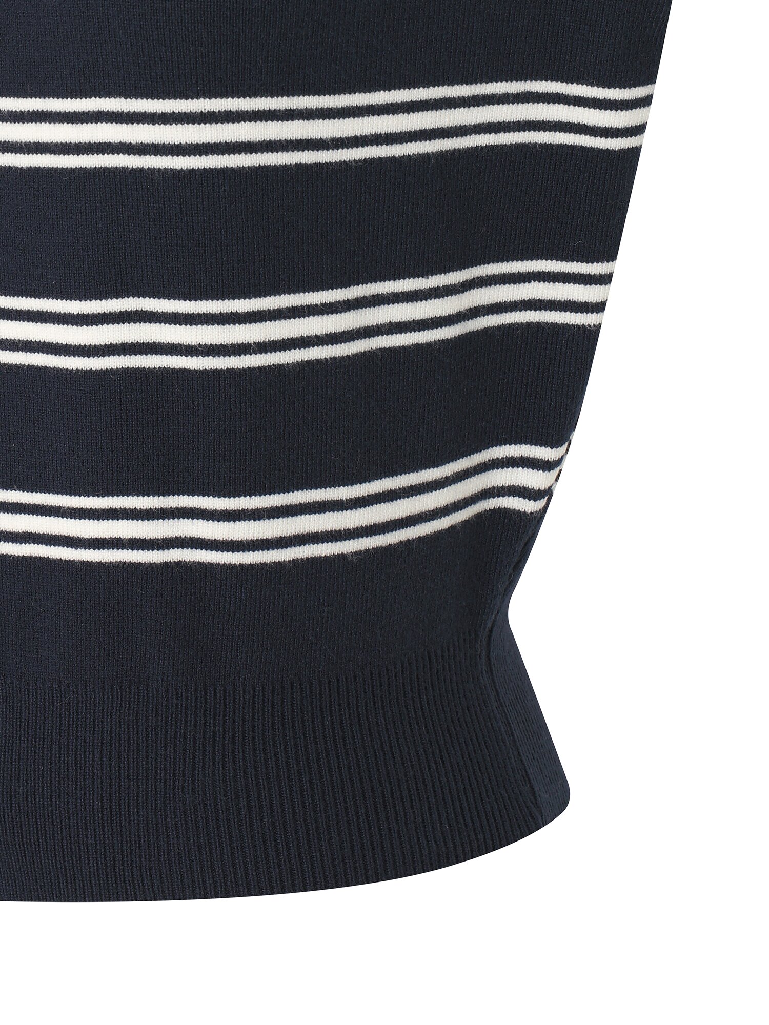 라운드넥 스트라이프 니트 카디건 (NAVY)