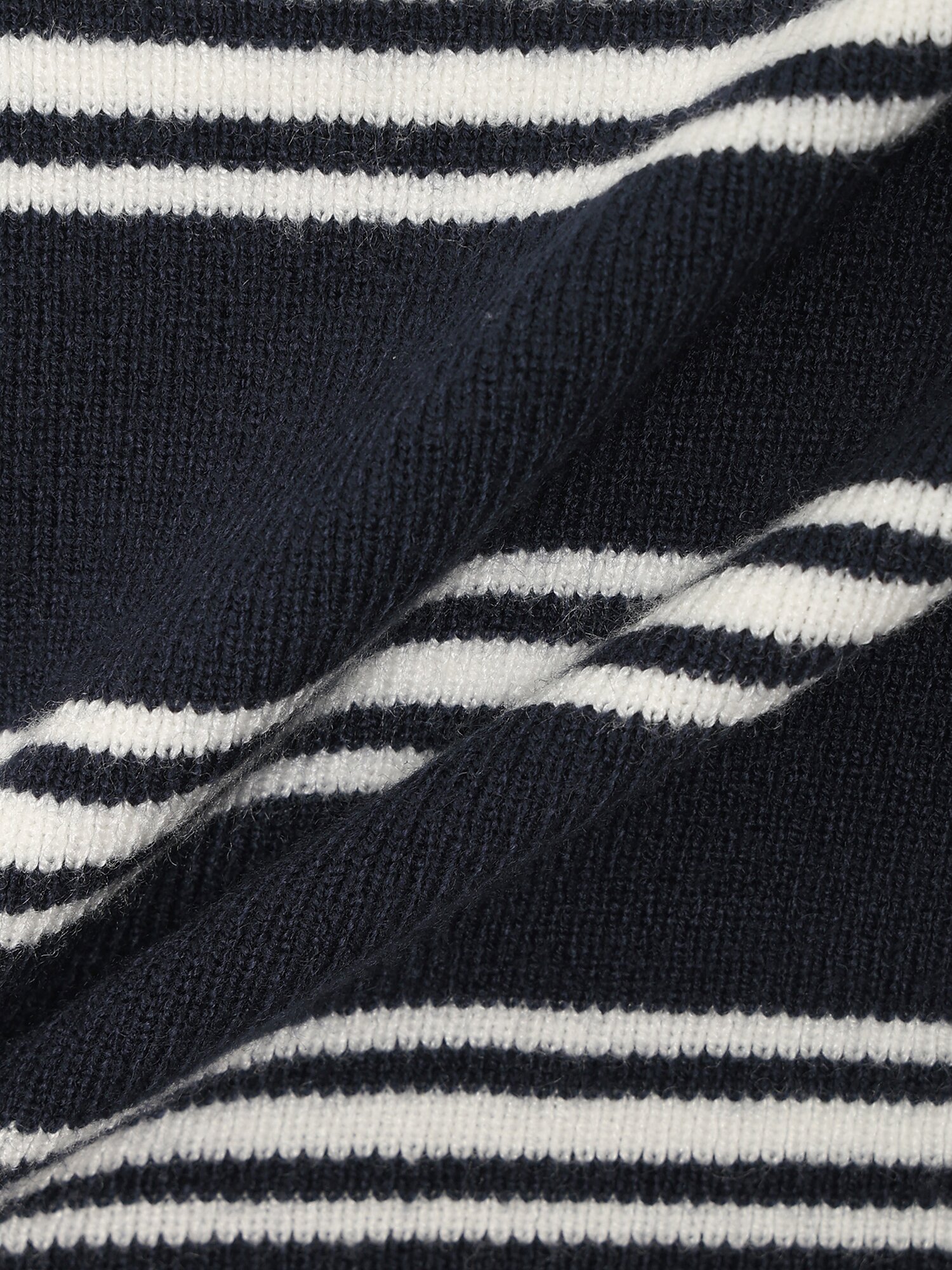 라운드넥 스트라이프 니트 카디건 (NAVY)