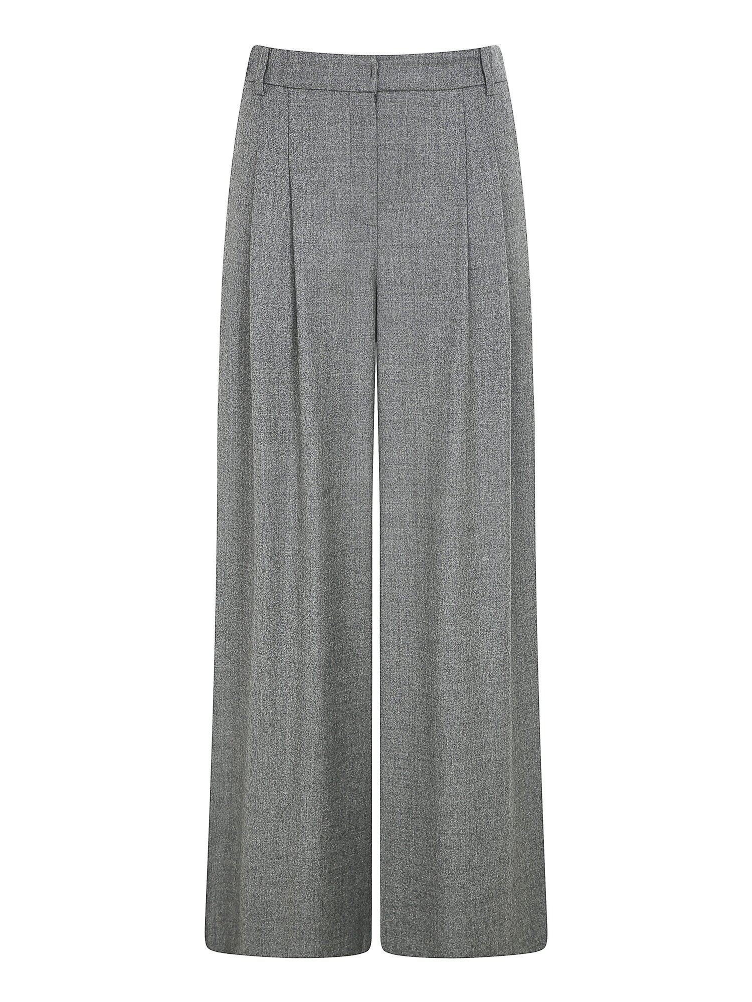 울 투턱 백 밴딩 와이드 팬츠 (GREY)