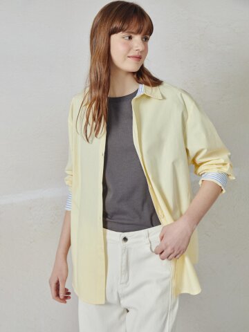 스트라이프 배색 셔츠 블라우스 