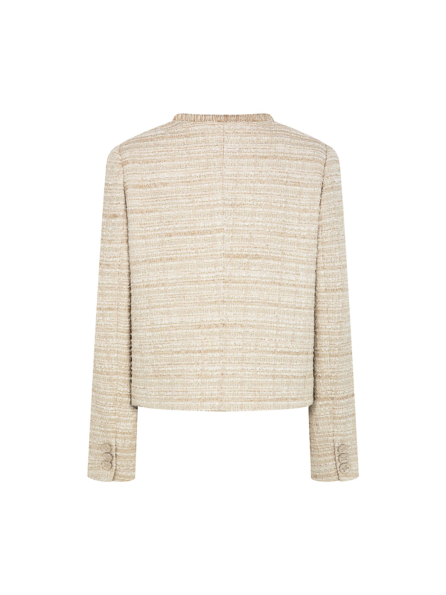 코튼 트위드 라운드넥 크롭 재킷 (BEIGE)