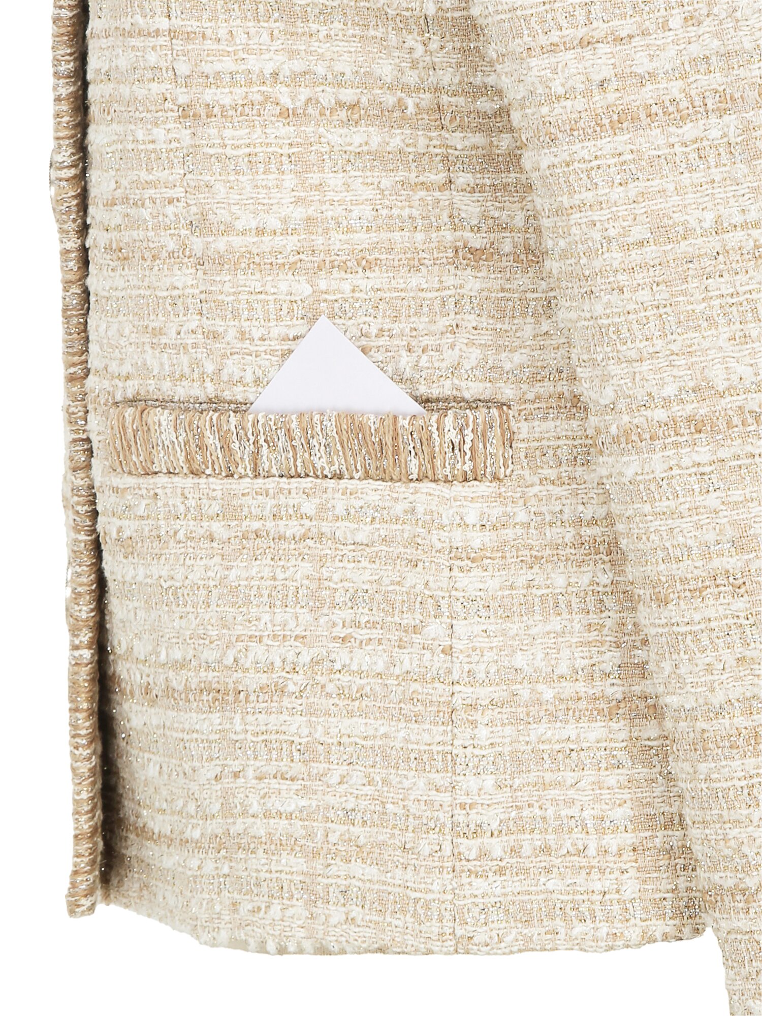 코튼 트위드 라운드넥 크롭 재킷 (BEIGE)