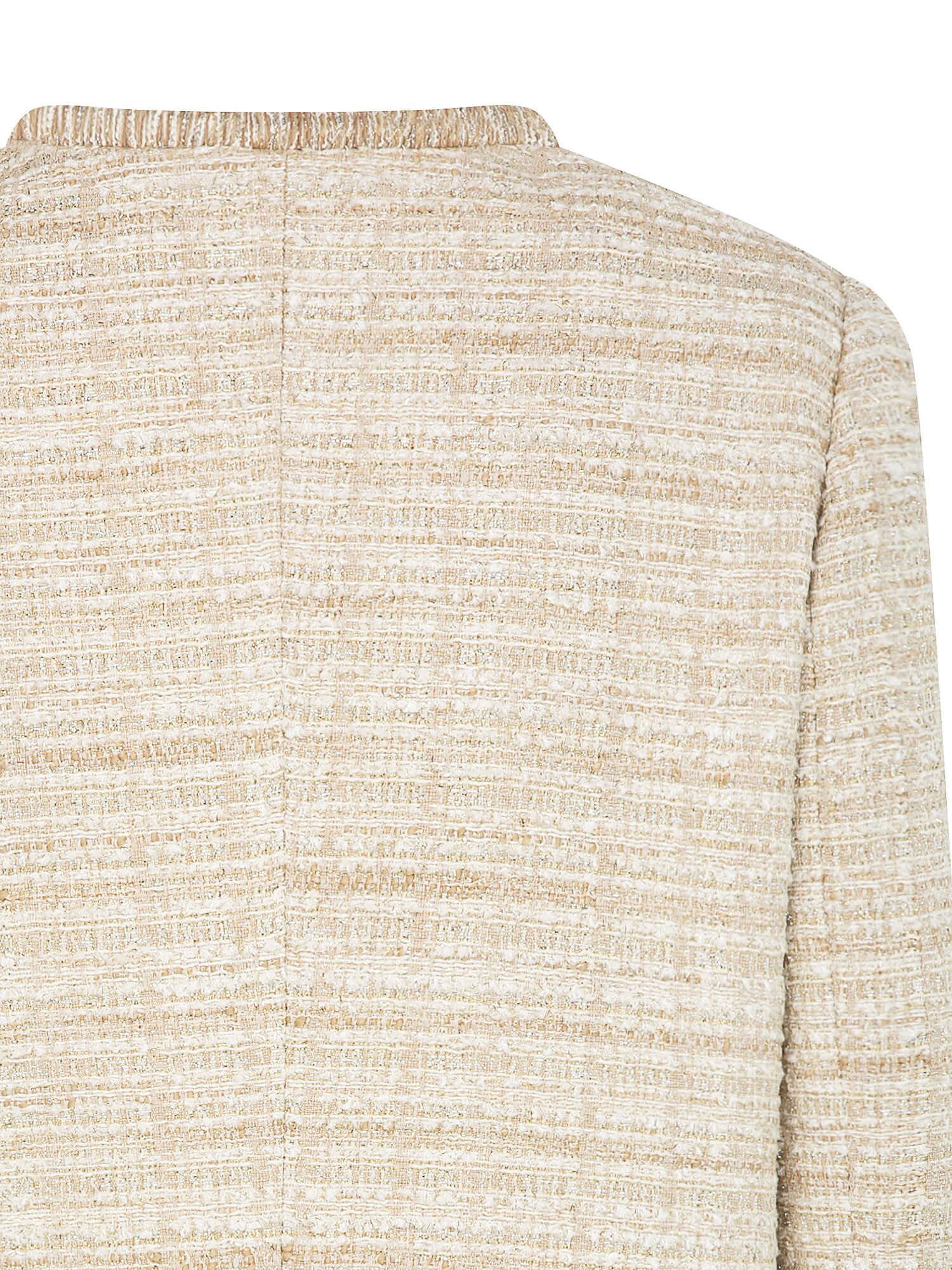 코튼 트위드 라운드넥 크롭 재킷 (BEIGE)