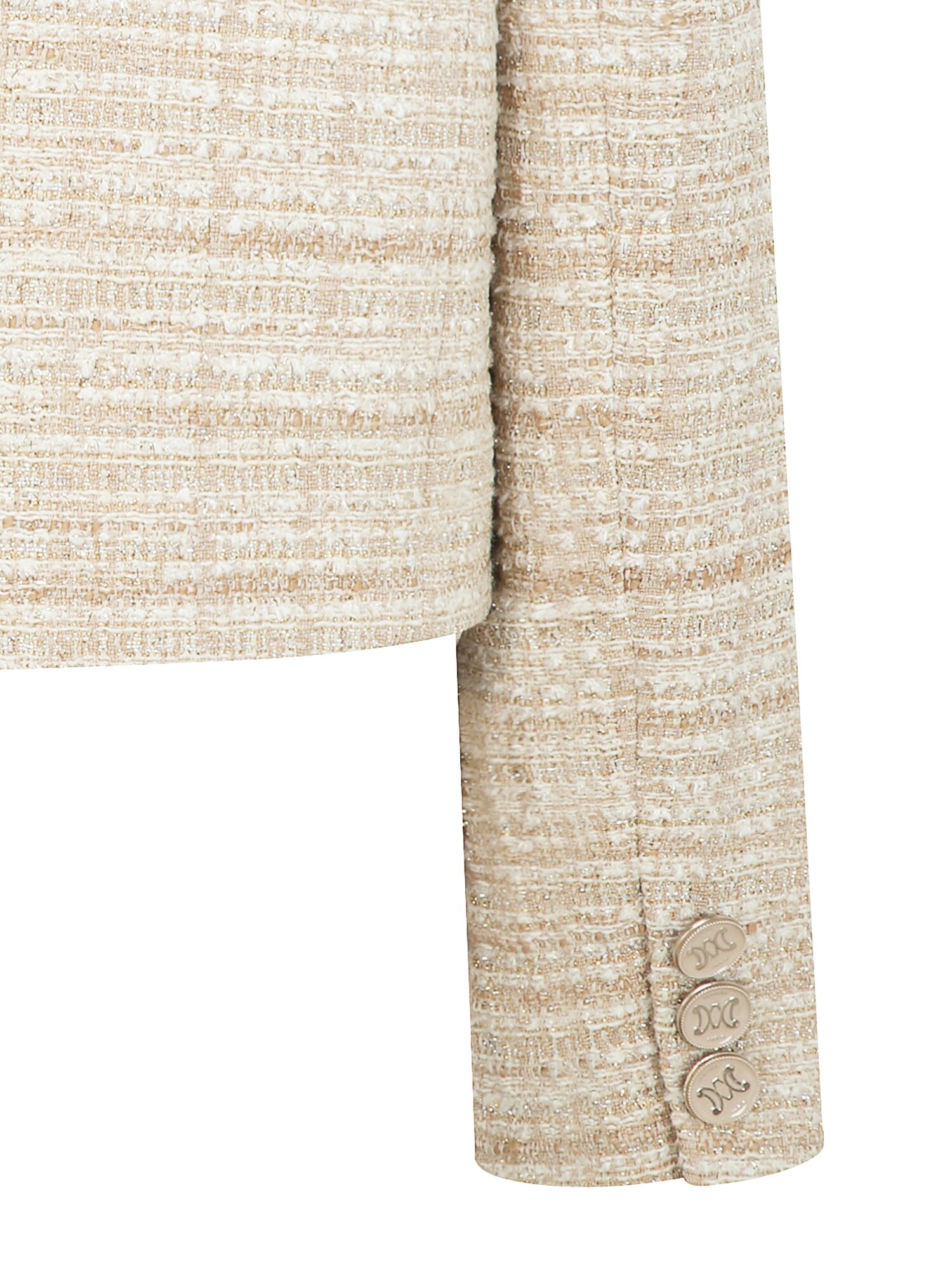 코튼 트위드 라운드넥 크롭 재킷 (BEIGE)