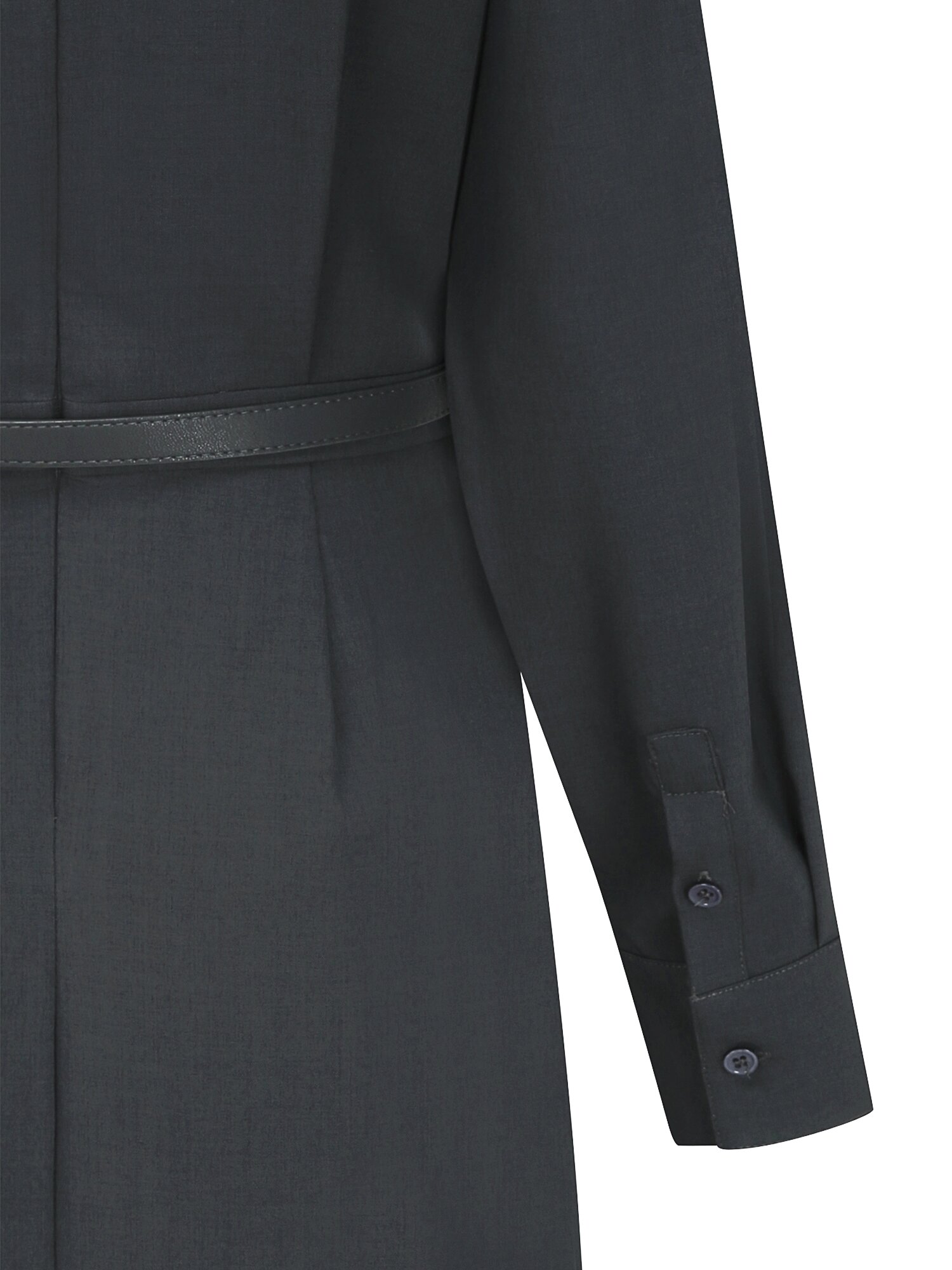 벨티드 카울넥 A라인 원피스 (DARK GREY)