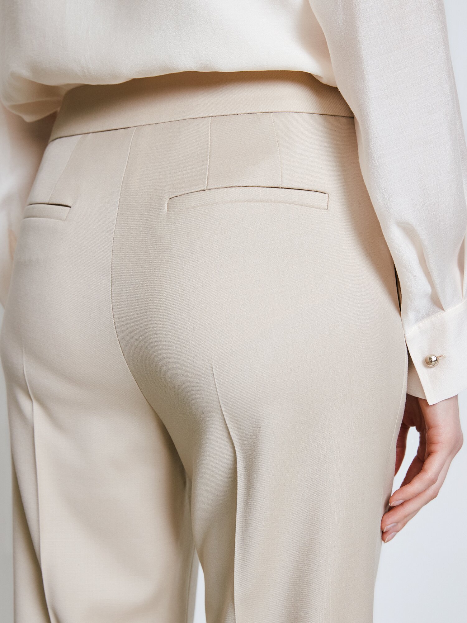 울 스판 세미 부츠컷 팬츠 (BEIGE)