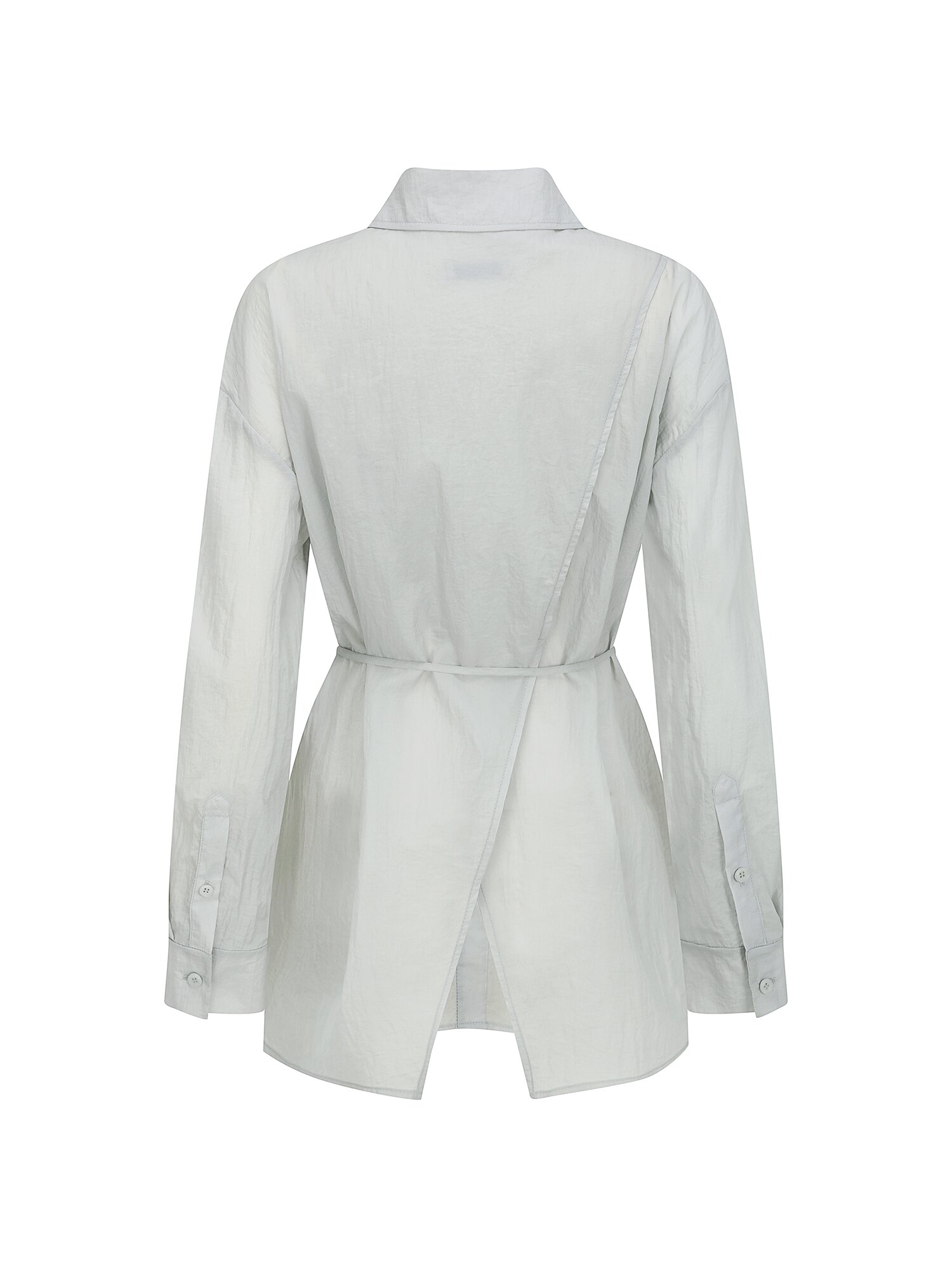 사선 슬릿 투웨이 블라우스 (LIGHT GREY)