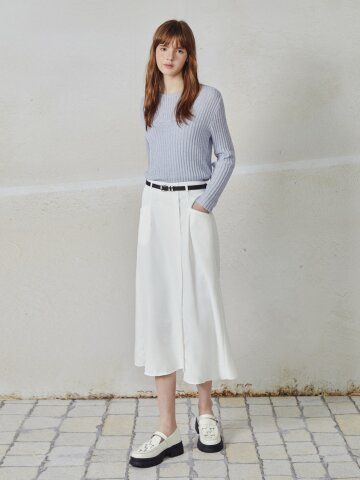 언밸런스 A라인 롱 스커트 