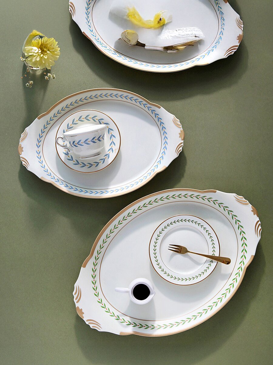 로렐 리프 타원 쟁반 2p 세트 트레이