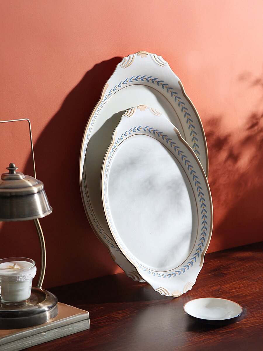 로렐 리프 타원 쟁반 2p 세트 트레이