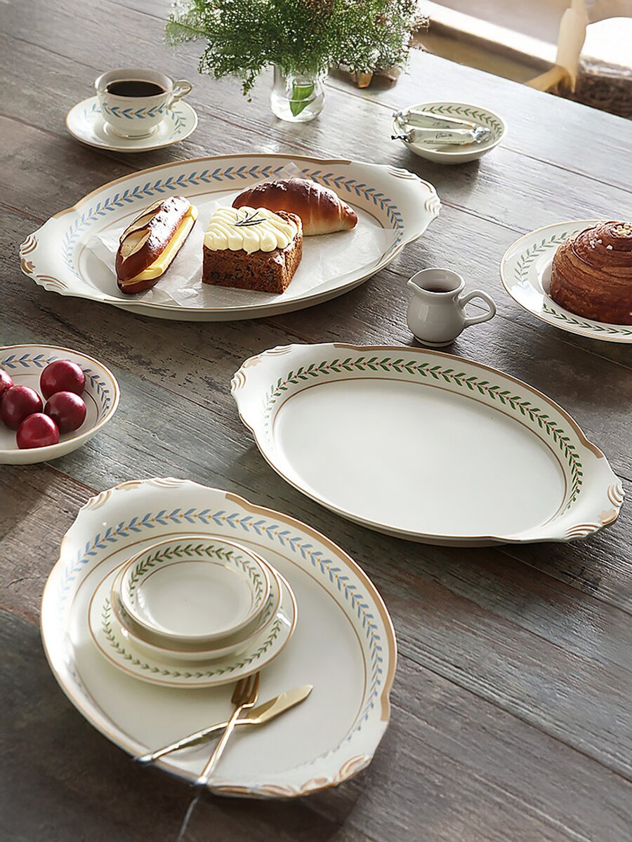 로렐 리프 타원 쟁반 2p 세트 트레이