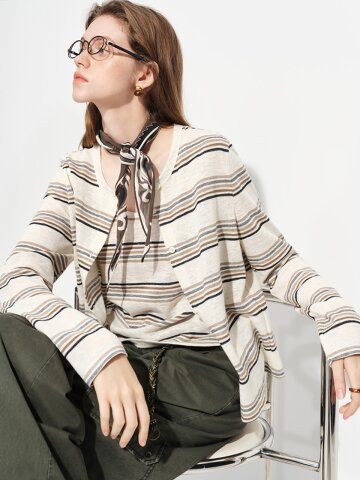 WD_Stripe camisole and cardigan set