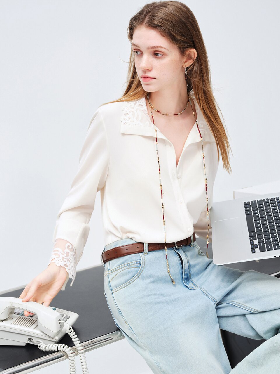 5/11 예약배송_WD_Lace collar button blouse