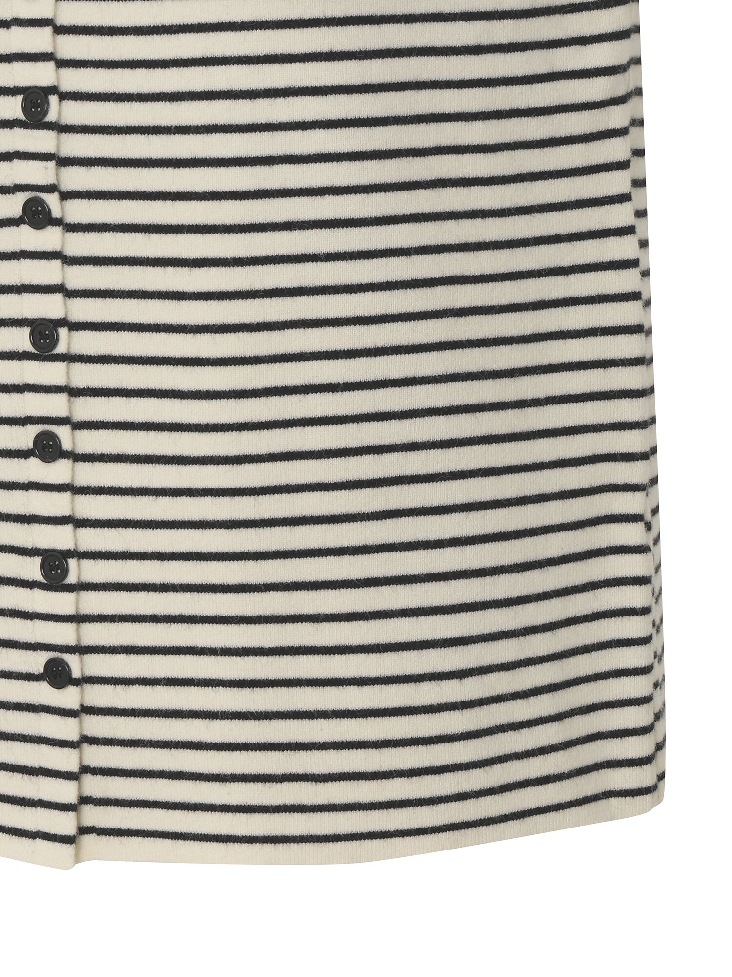 스트라이프 라운드넥 니트 가디건 (IVORY)