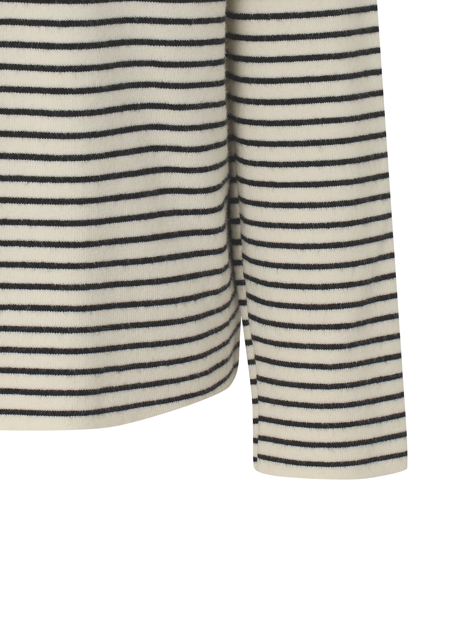 스트라이프 라운드넥 니트 가디건 (IVORY)