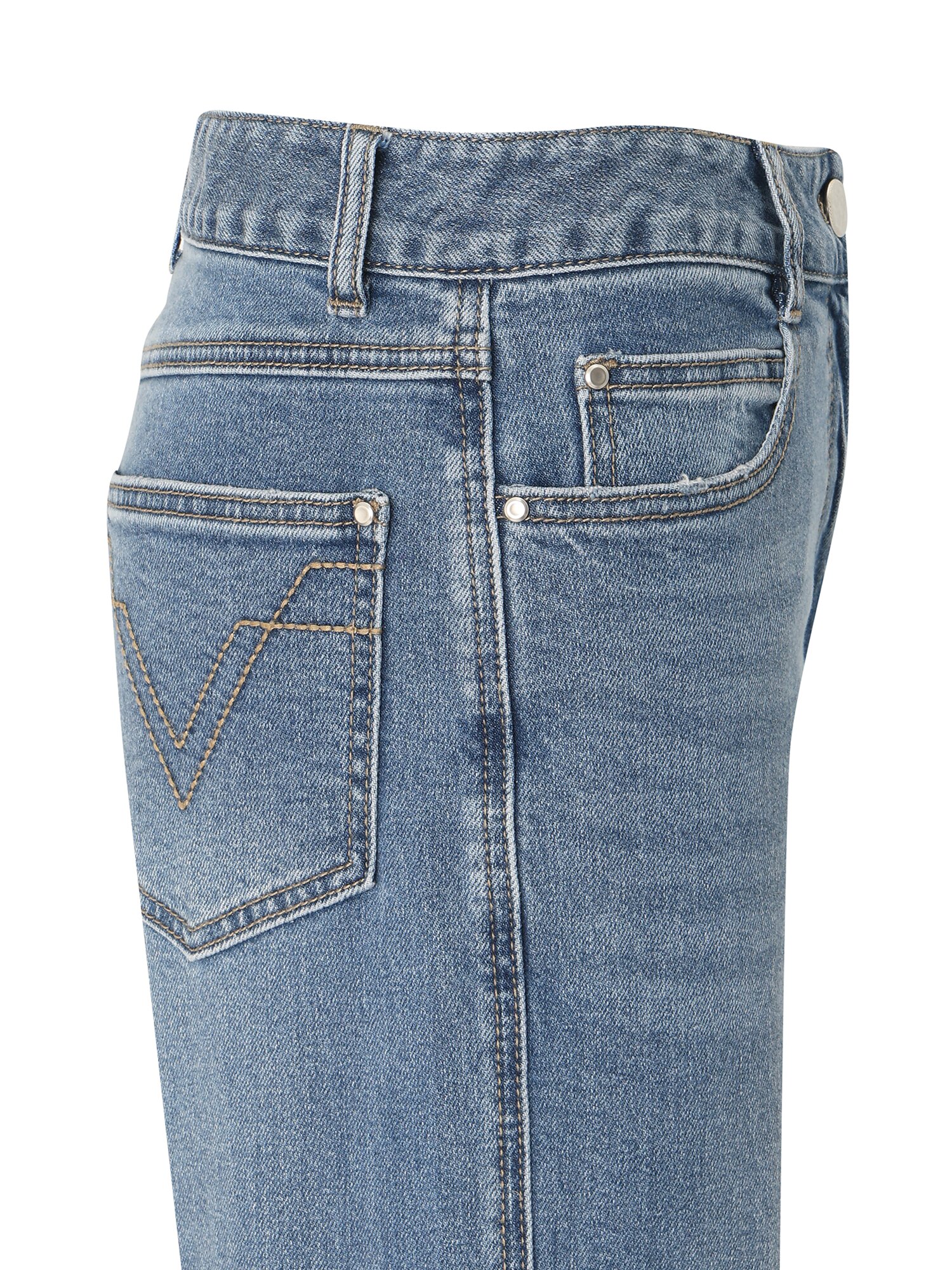 로고 포인트 와이드핏 데님팬츠 (BLUE)