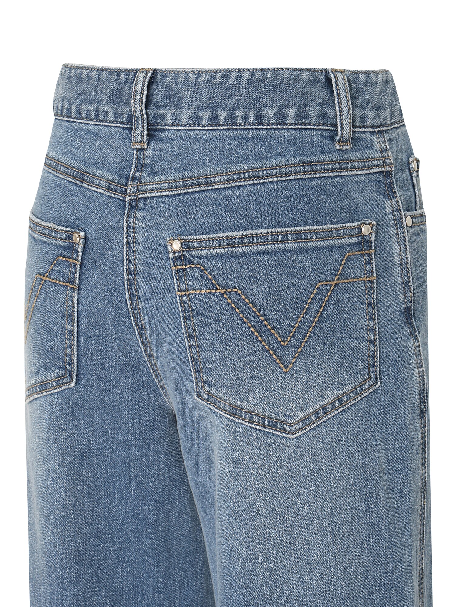 로고 포인트 와이드핏 데님팬츠 (BLUE)