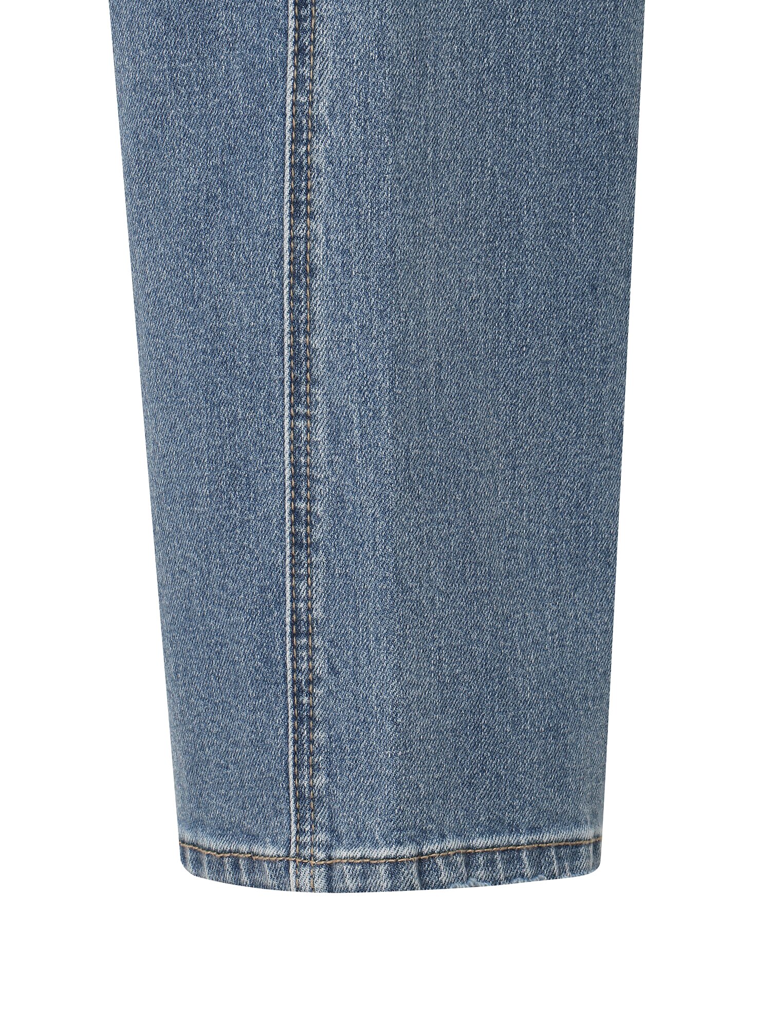 로고 포인트 와이드핏 데님팬츠 (BLUE)