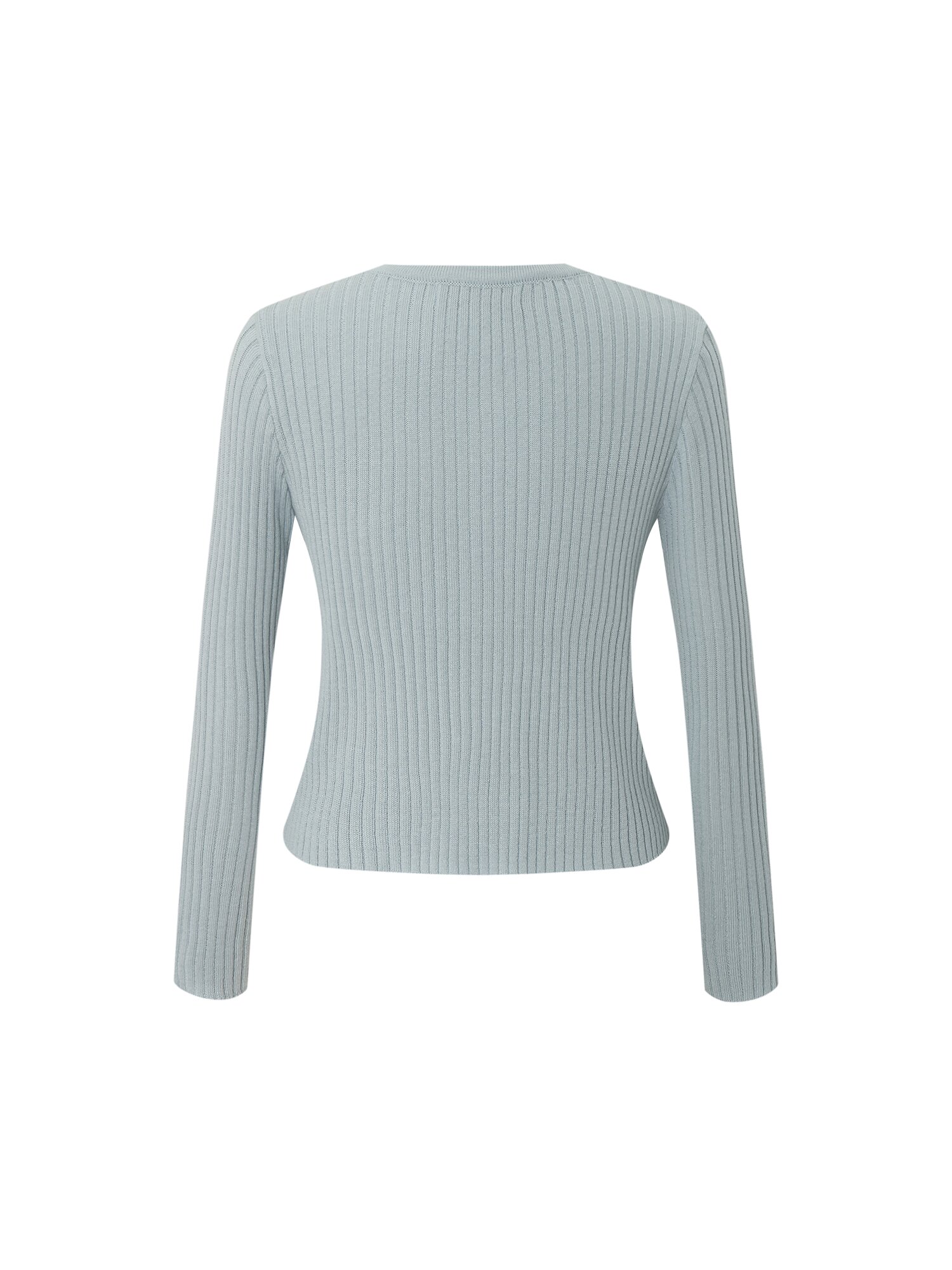 라운드넥 골지 크롭 가디건 (LIGHT BLUE)
