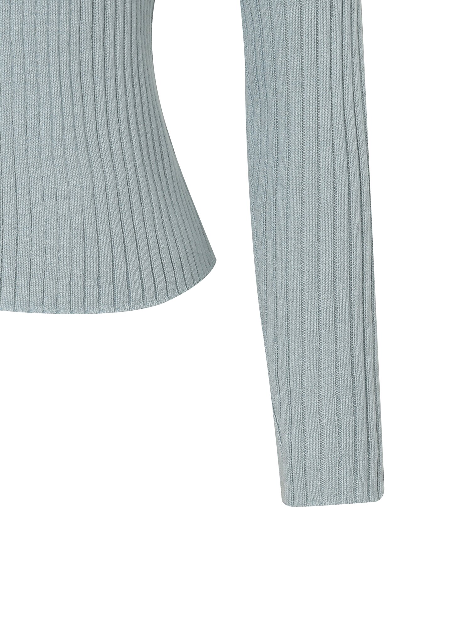 라운드넥 골지 크롭 가디건 (LIGHT BLUE)