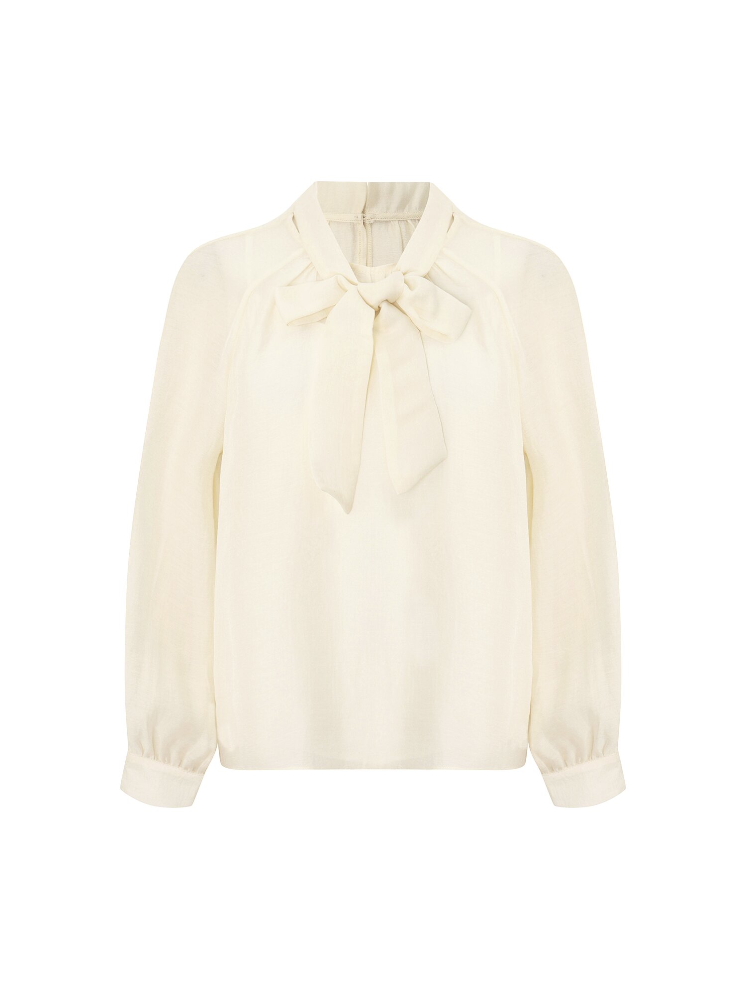 타이넥 볼륨 블라우스 (CREAM)
