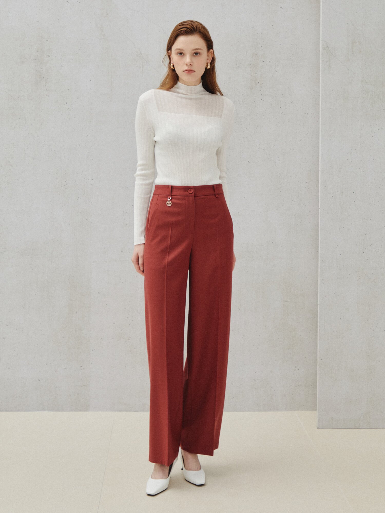 밸런스 핏 슬랙스 팬츠 (BRICK)