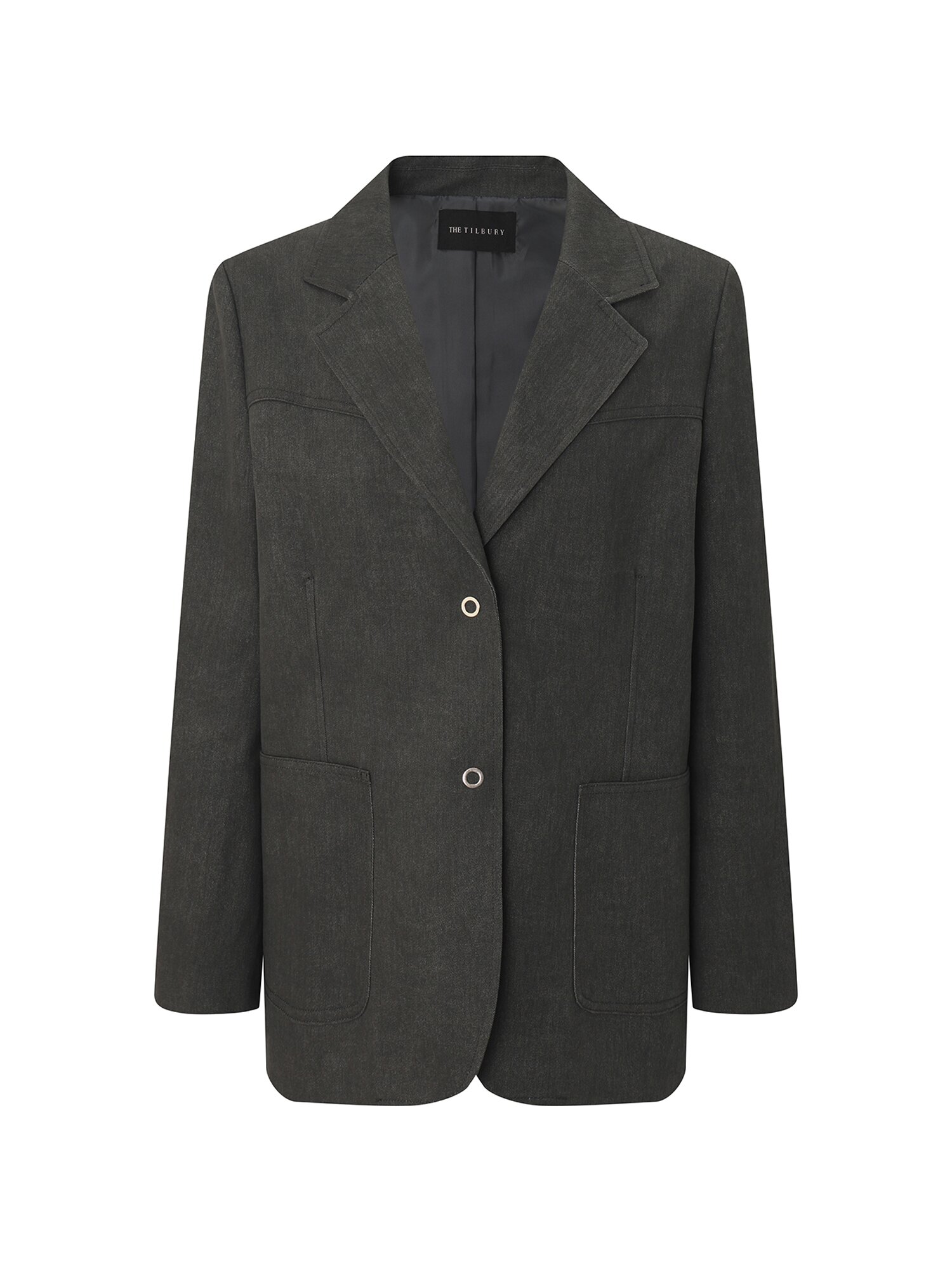 워싱 투버튼 싱글 재킷 (DARK GREY)